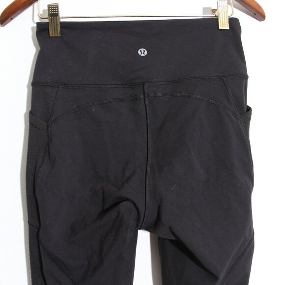 Lululemon Fit Physique Tight Leggings Black Mesh Panel Pocket High Rise Luon - Picture 8 of 11